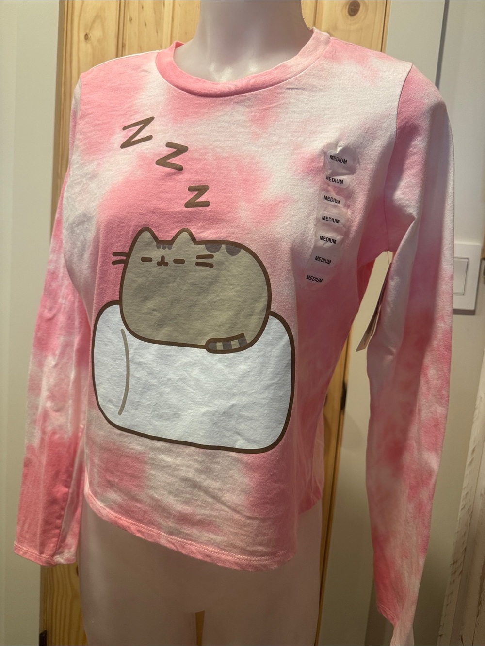 Pusheen‎ Women’s Tie Dye Long sleeve Marshmallow Shirt